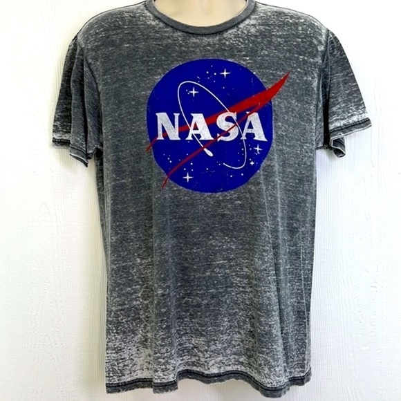 Fifth Sun -NASA Retro Graphic Logo Short Sleeve T Shirt Gray Burnout Size Medium - Picture 3 of 11